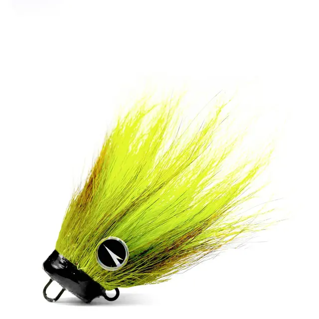 VMC Mustache Rig Chartreuse 11g S Livlig hårprydet rundt jigghode 