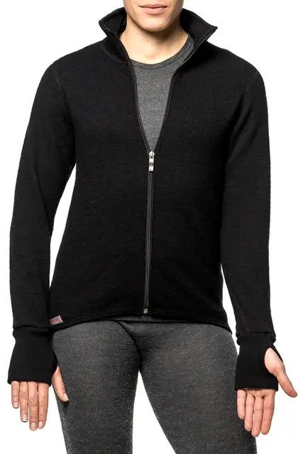 Woolpower Full Zip Jacket 600 Black XS Jakke m/glidelås 600g/m2 fra Ullfrottè 