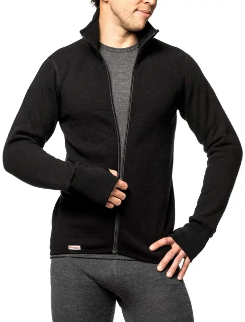 Woolpower Full Zip Jacket 400 Black XS Jakke m/glidelås 400g/m2 fra Ullfrottè 