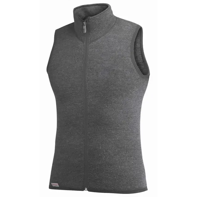 Woolpower Vest 400 m/glidelås Grey XS God varm strikket ullfroté vest 