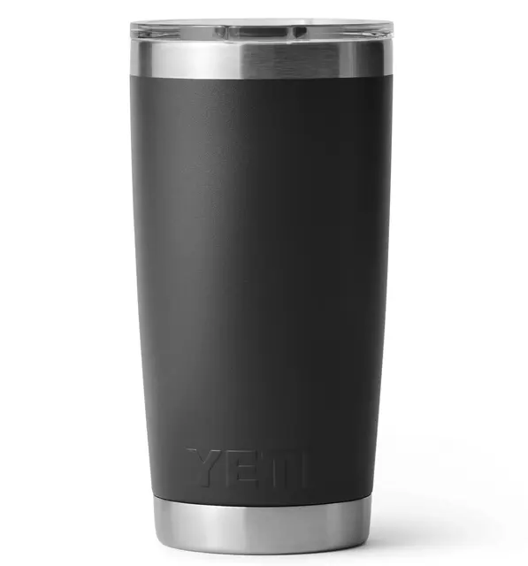 Yeti Rambler Tumbler 20 Black 591ml Stor isolerad drickskopp med drickslock 