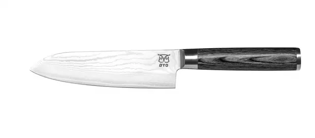 Øyo Opal Santoku kokkekniv Kokkekniv med sort skaft og 16cm blad 